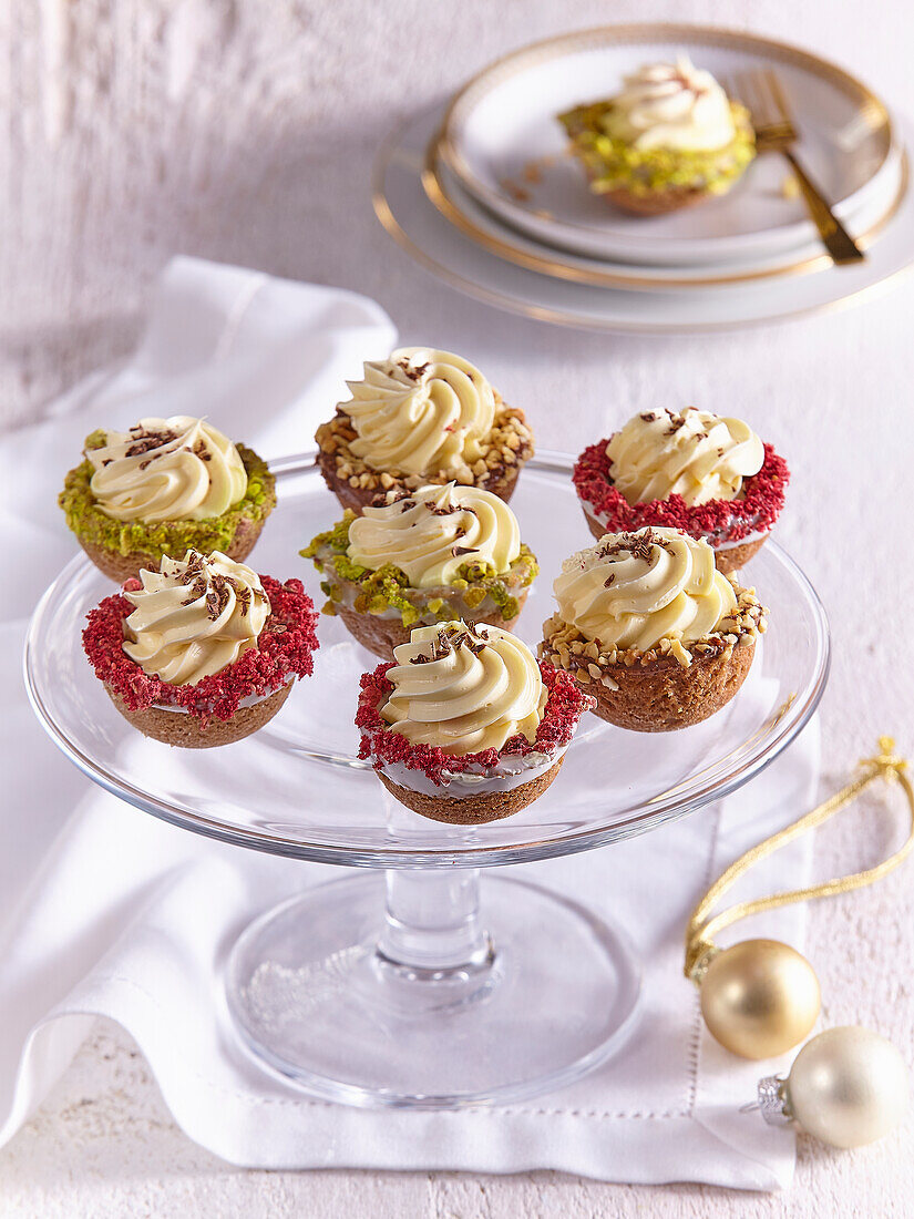 Assorted Christmas cream cakes