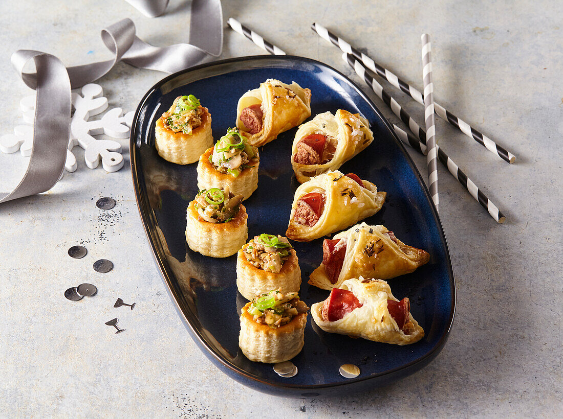 Herzhaftes Fingerfood aus Blätterteig