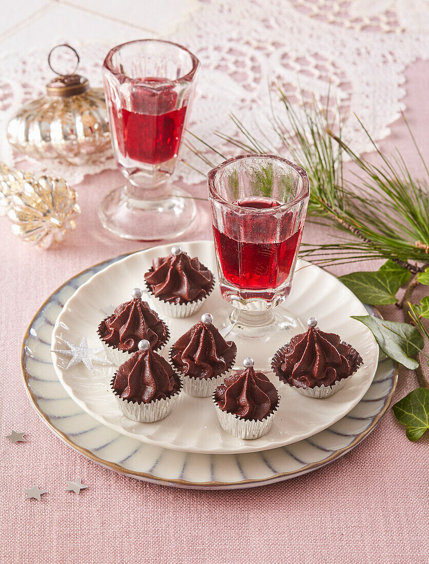 Chocolate truffles with cherry liqueur