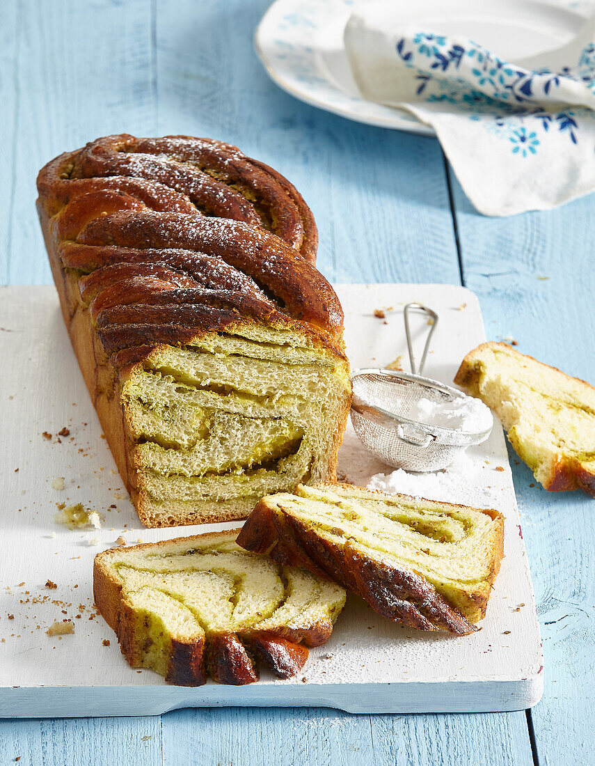 Pistachio-Honey Swirl Brioche