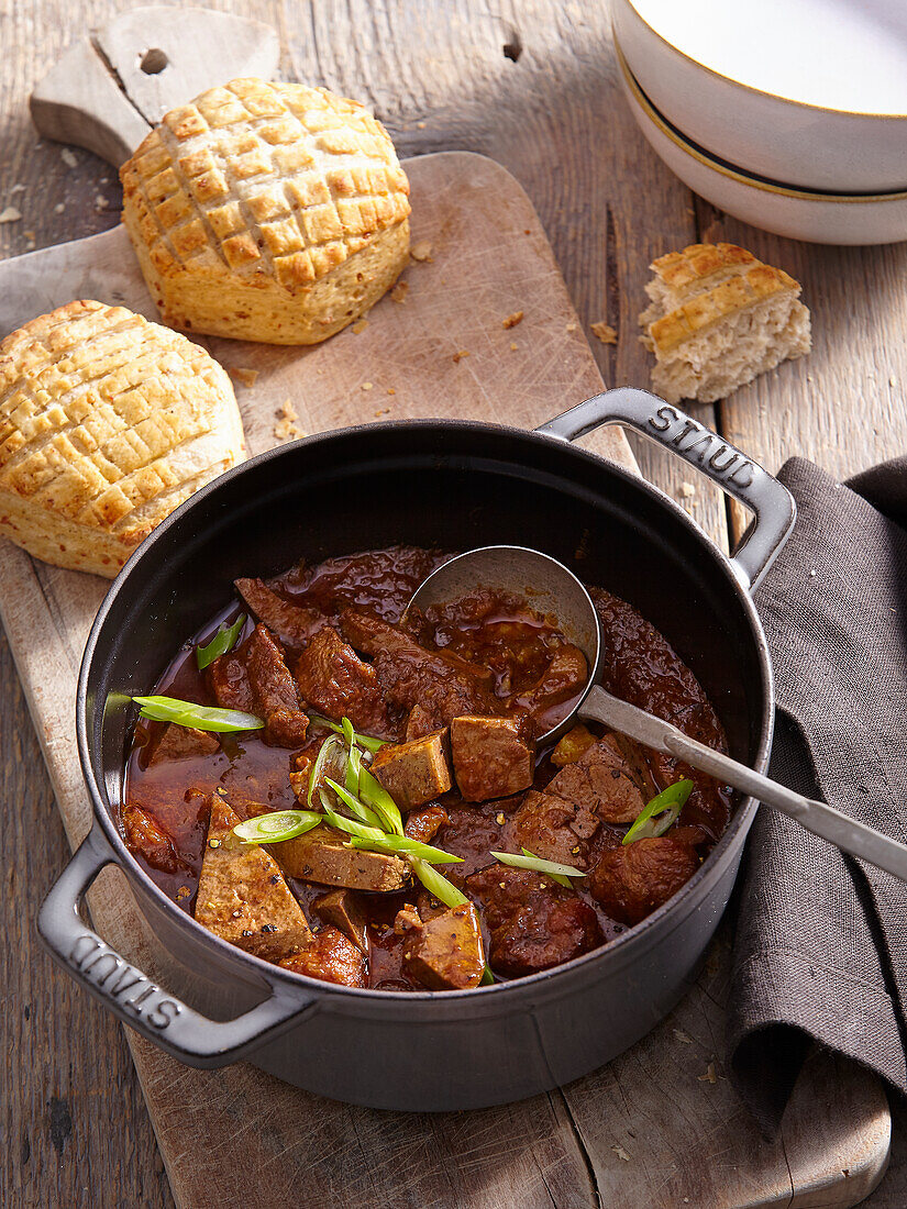 Goulash of pork innards