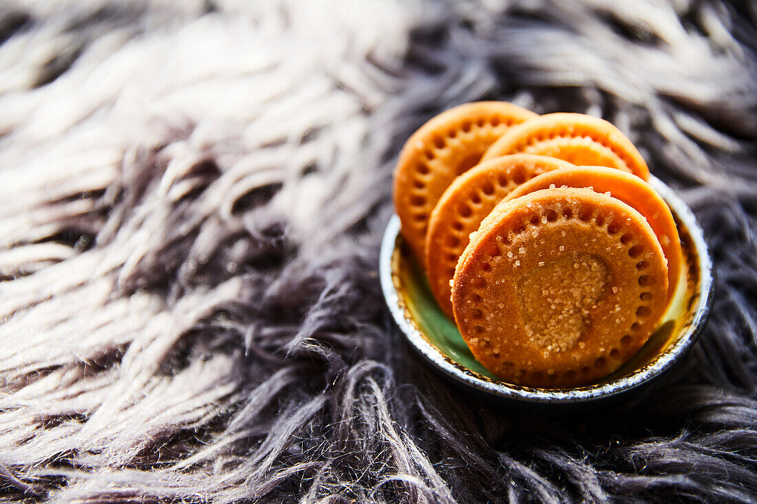 Butter cookies with heart motif