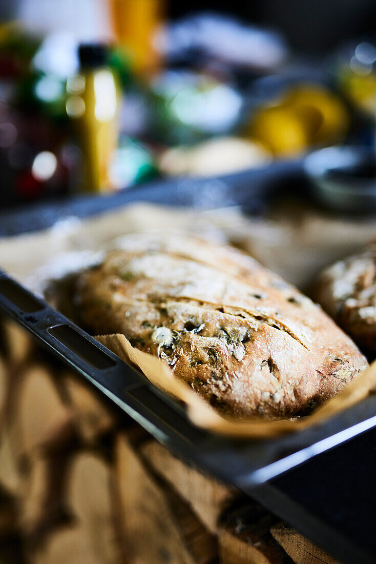 Ciabatta with olives