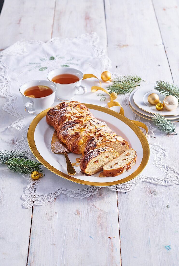 Braided Christmas yeast bread