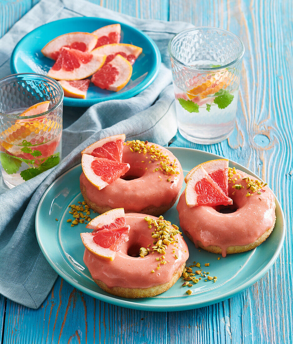 Donuts with grapefruit glaze