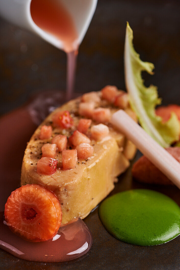 Foie gras with strawberries