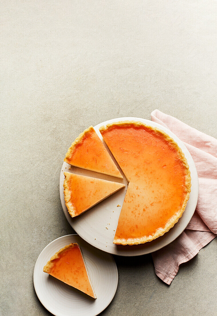 Pink grapefruit cheesecake