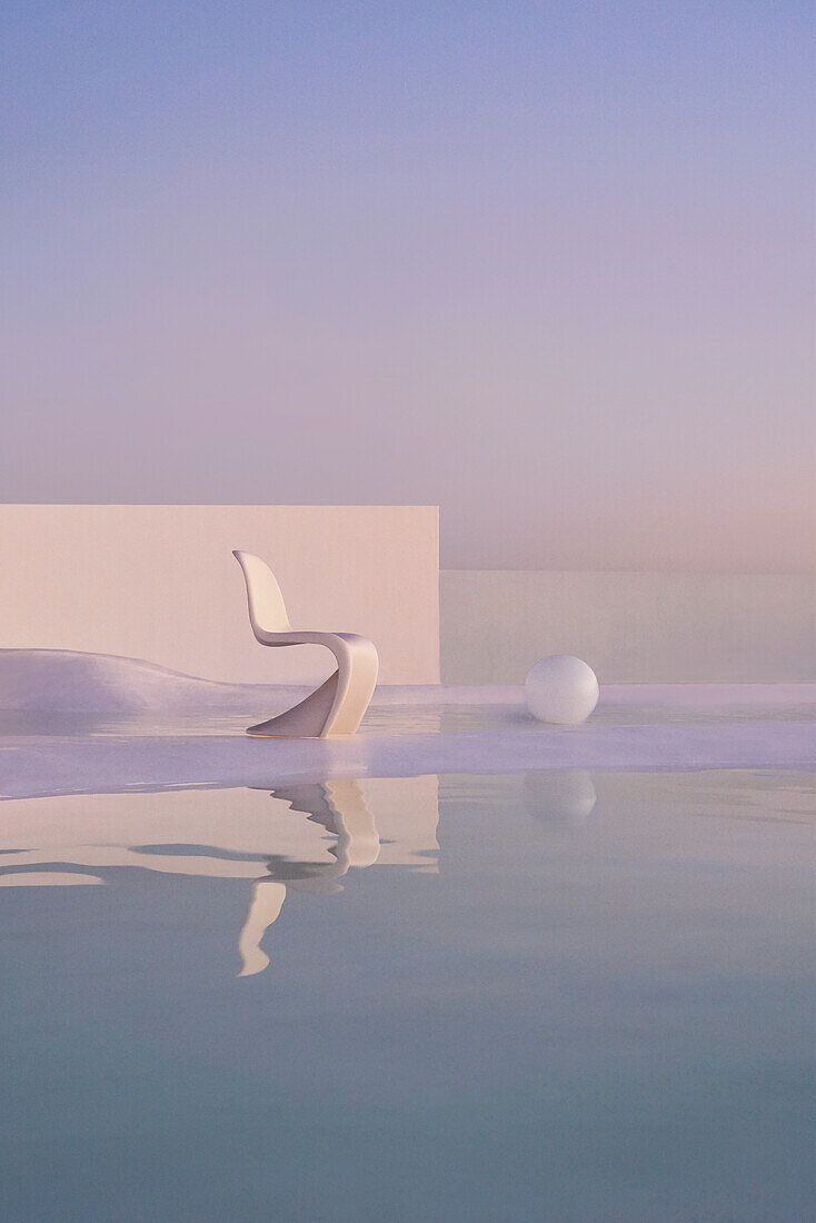 Designer chair by the pool