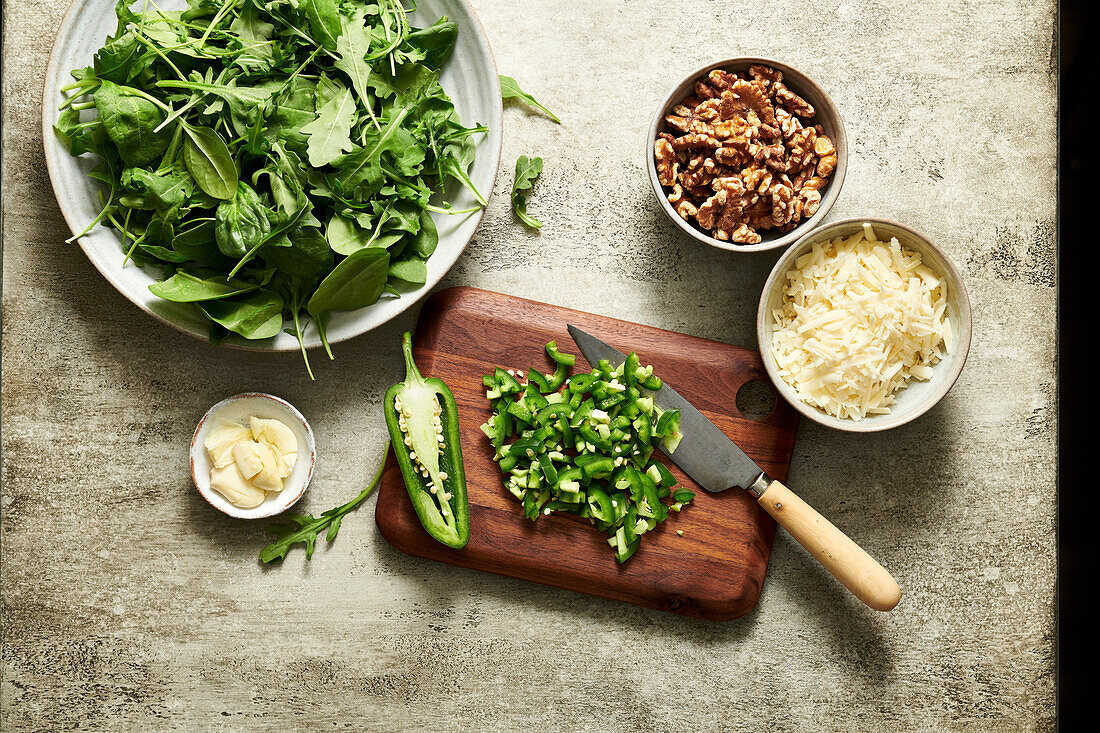 Zutaten für würziges Pesto