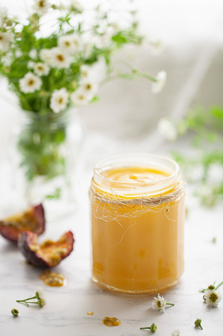 Homemade passion fruit spread