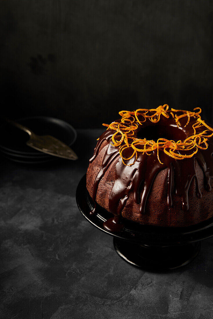 Chocolate orange Bundt Cake with ganache