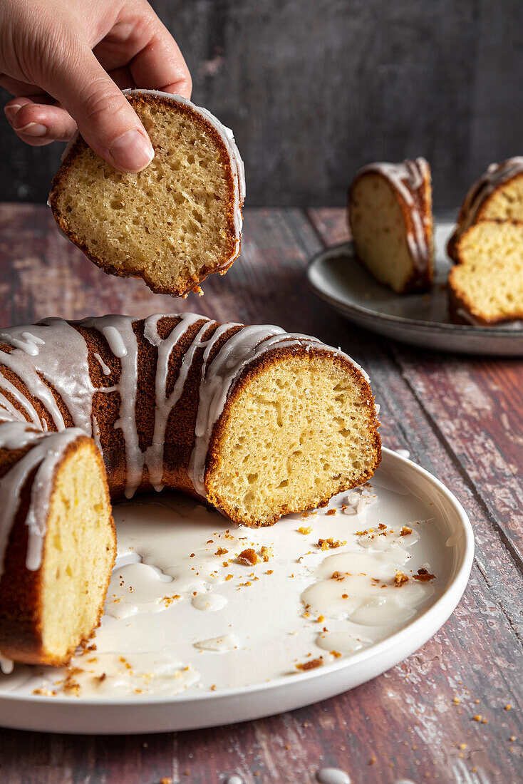 Circular Glazed bundt cake