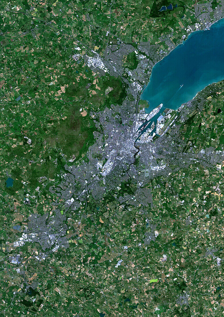 Belfast, Northern Ireland, UK, satellite image