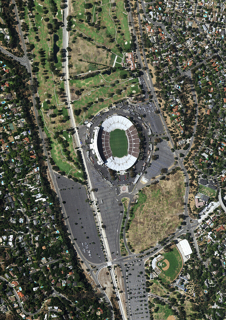 Rose Bowl Stadium, California, USA, satellite image