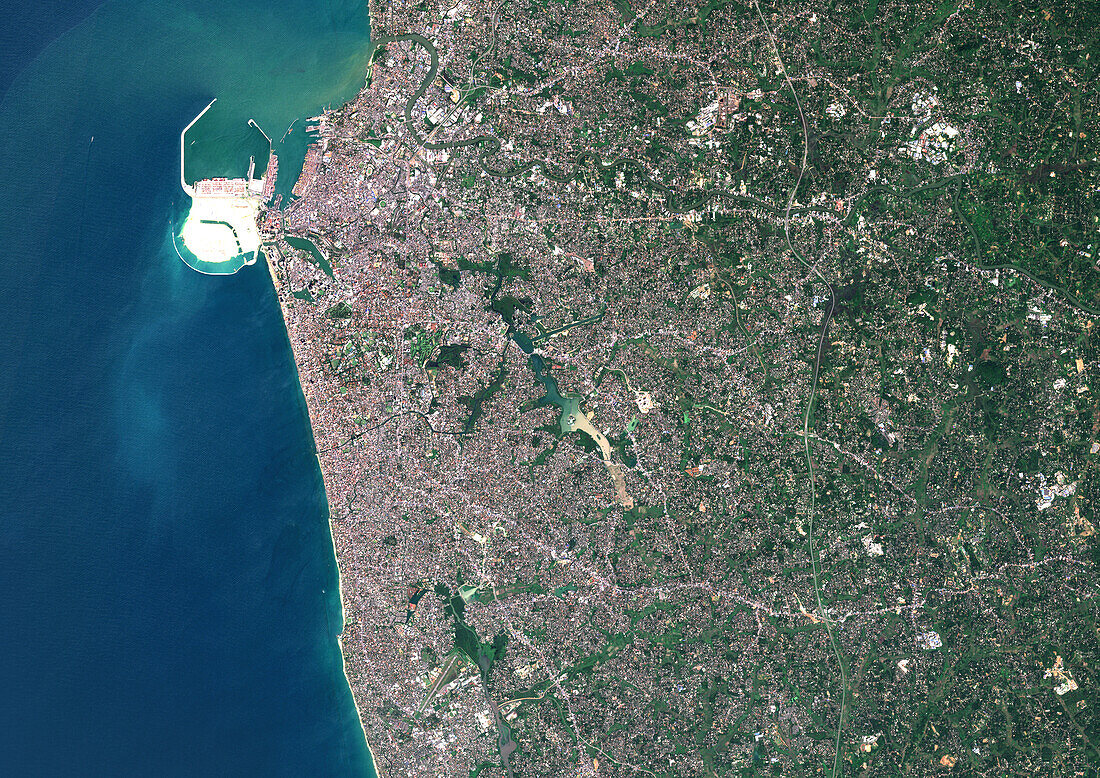 Colombo and Sri Jayawardenapura Kotte, satellite image