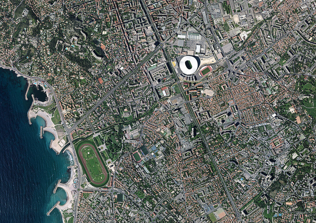 Marseille Velodrome and racecourse, France, satellite image