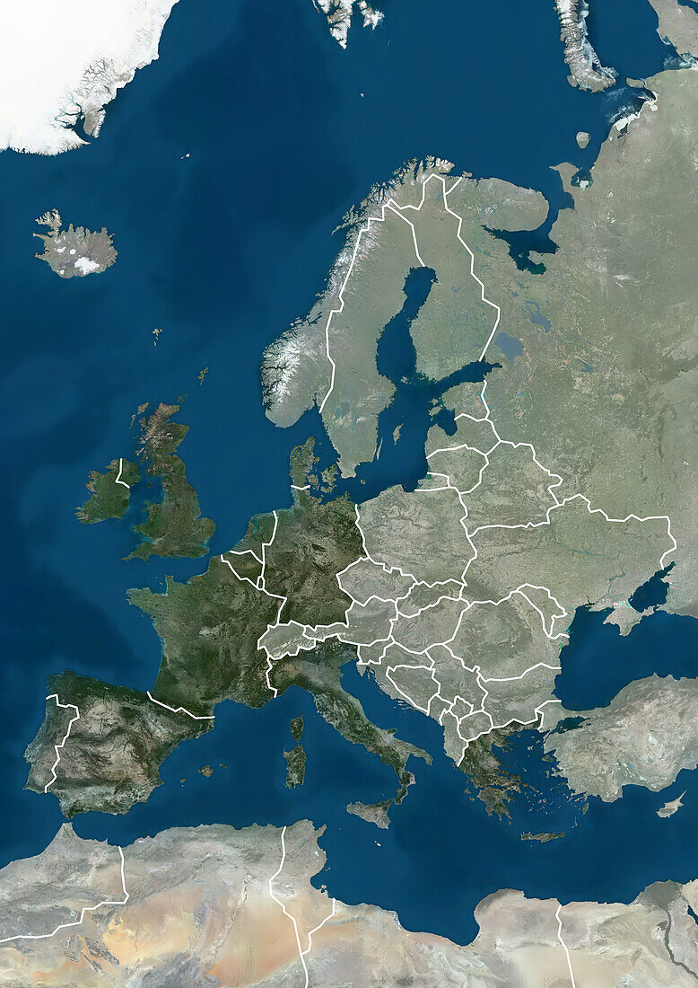 Member states of the European Union in 1986, satellite image