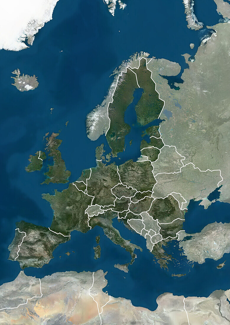 Member states of the European Union in 2013, satellite image