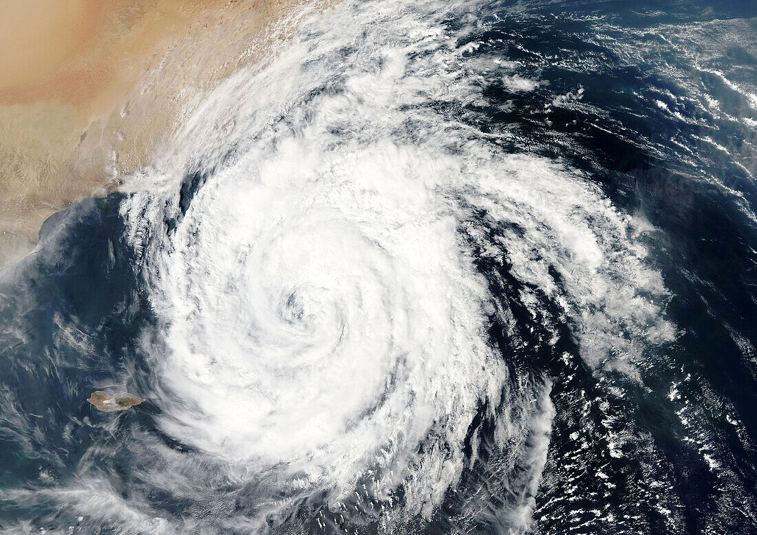 Tropical cyclone Luban in Arabian Peninsula, satellite image