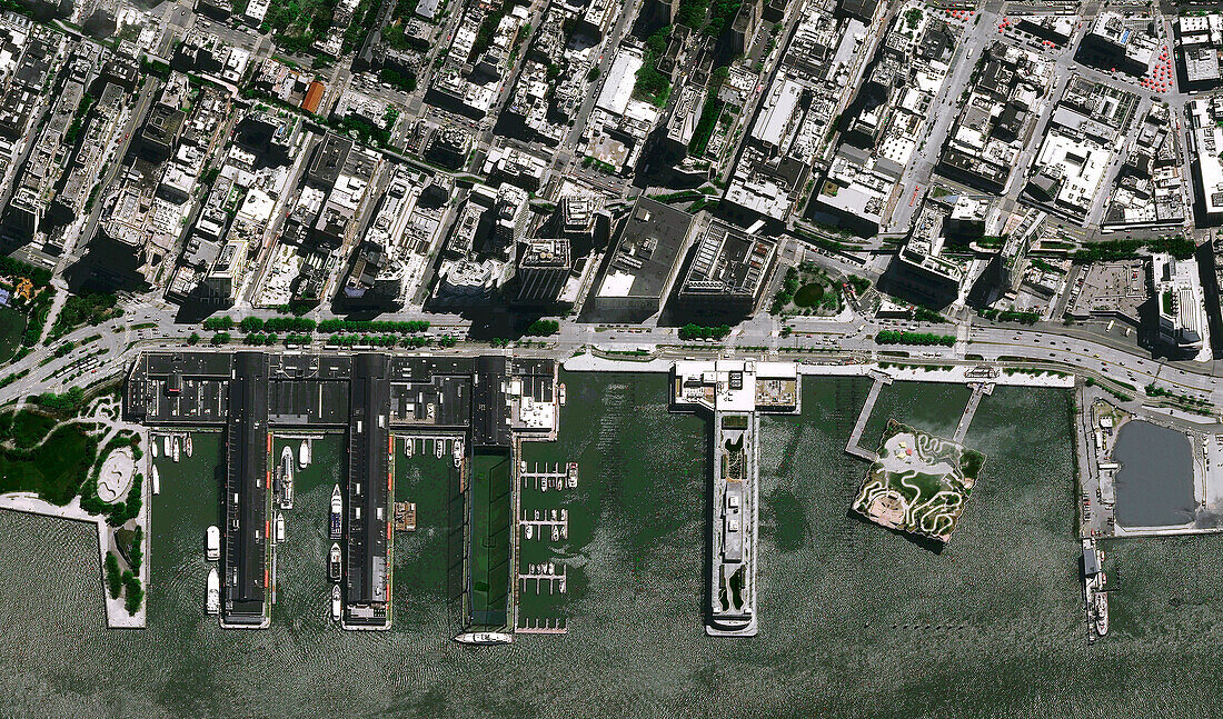 Manhattan, New York City, USA, satellite image