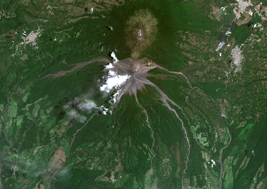 Fuego volcano, Guatemala, satellite image