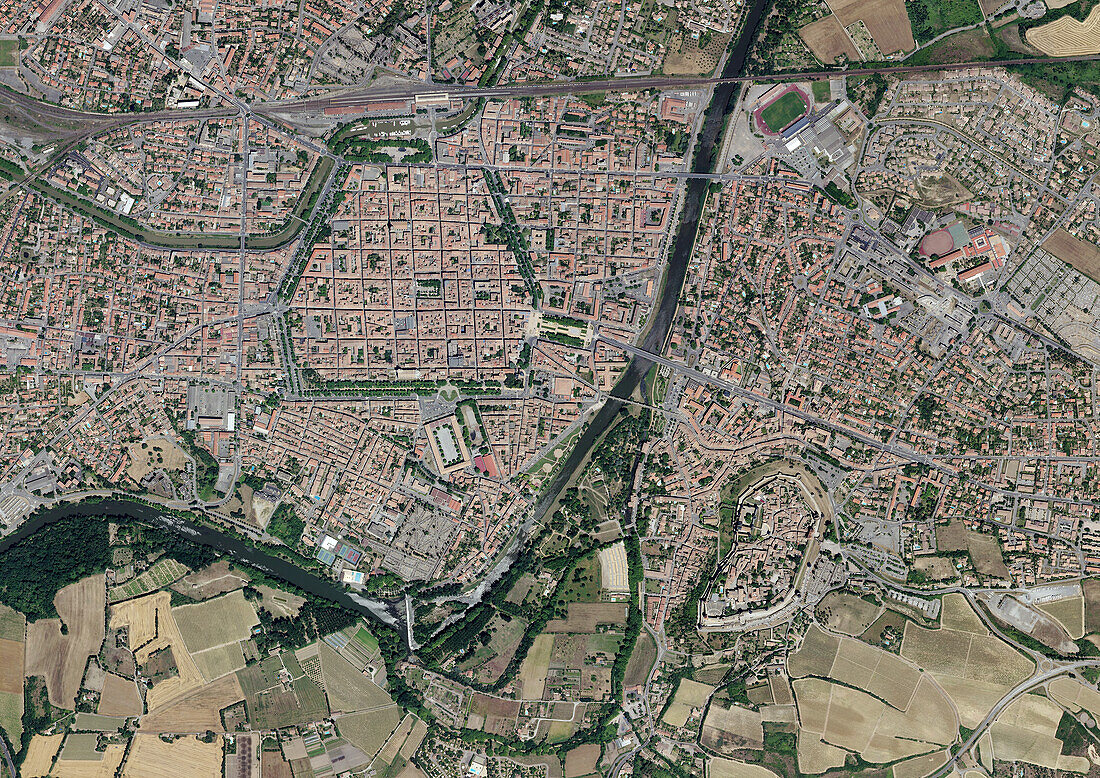 Carcassonne, France, aerial photography