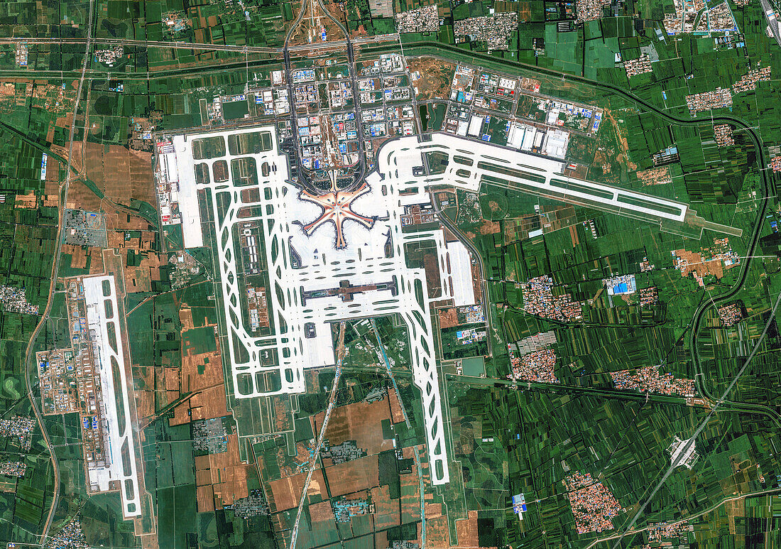 Beijing Daxing International Airport, China, satellite image