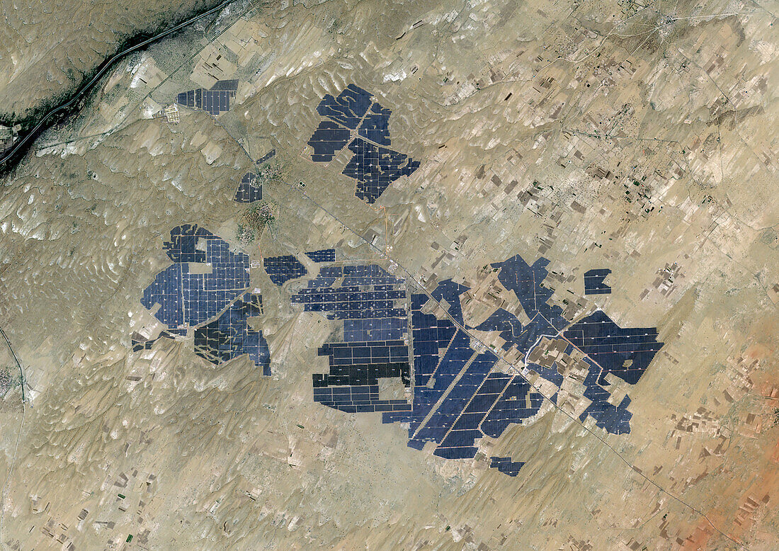 Bhadla Solar Park, Rajasthan, India, satellite image