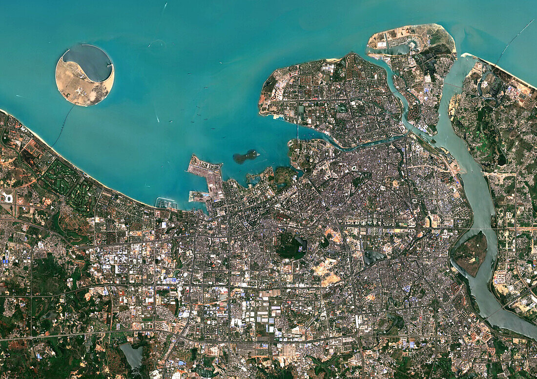 Haikou, Hainan, China, satellite image