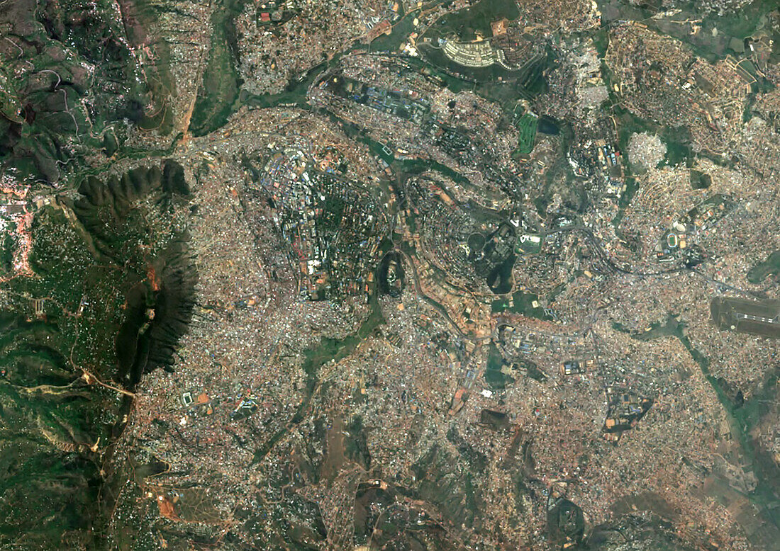 Kigali, Rwanda, satellite image