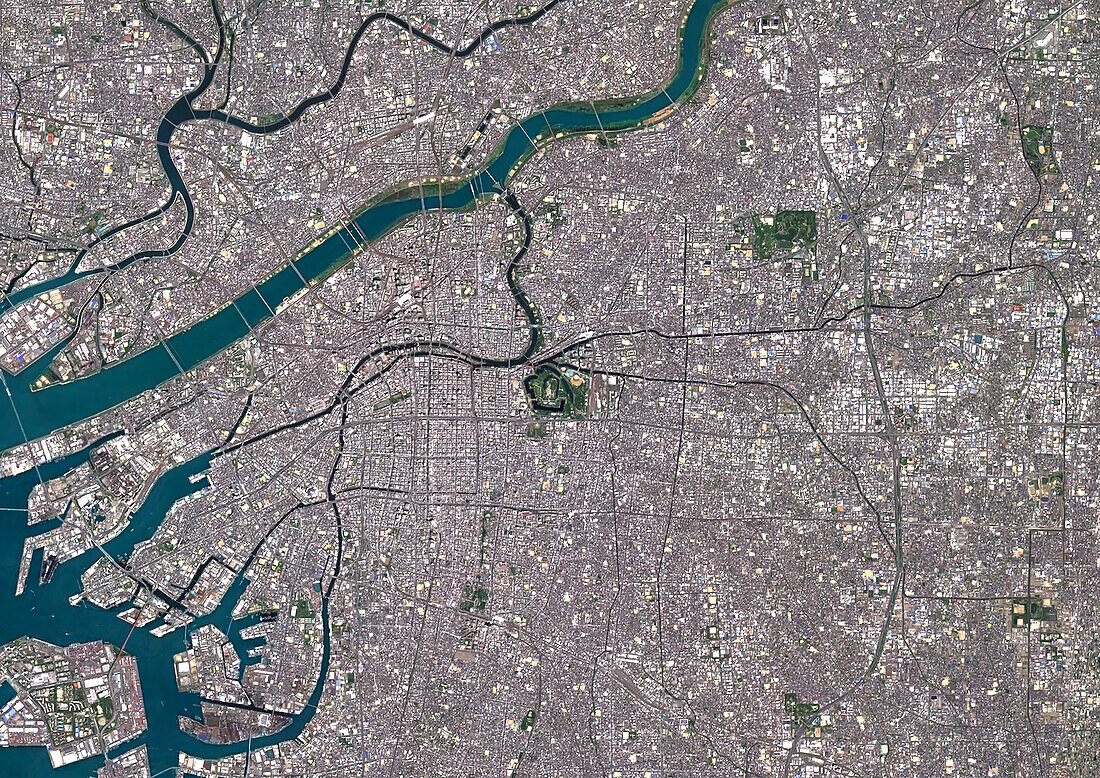 Osaka, Japan, satellite image