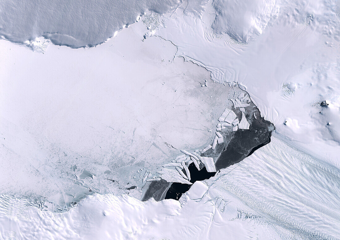 Ice pack, Pine Island Glacier, Antarctica, satellite image
