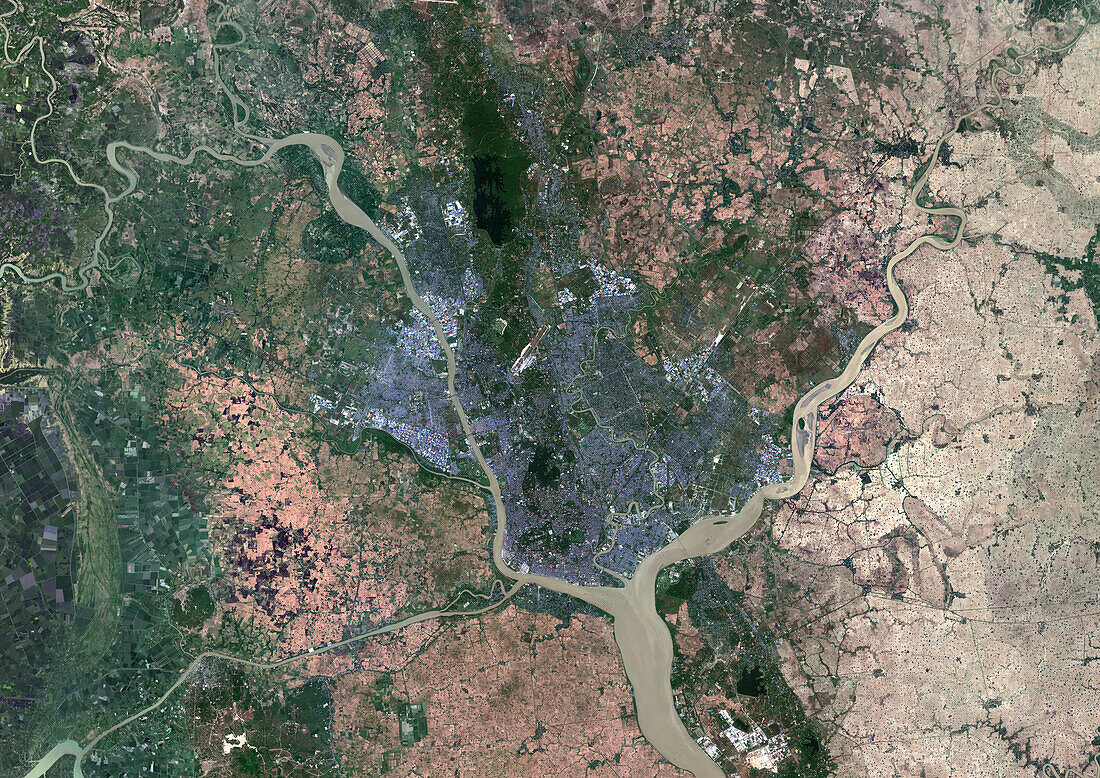Yangon, Myanmar, satellite image