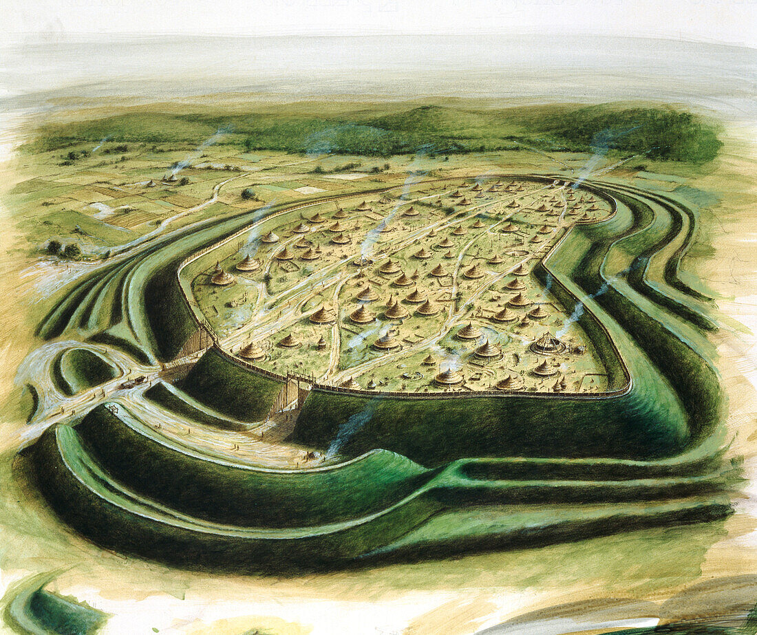 Maiden Castle, c5th century BC, illustration