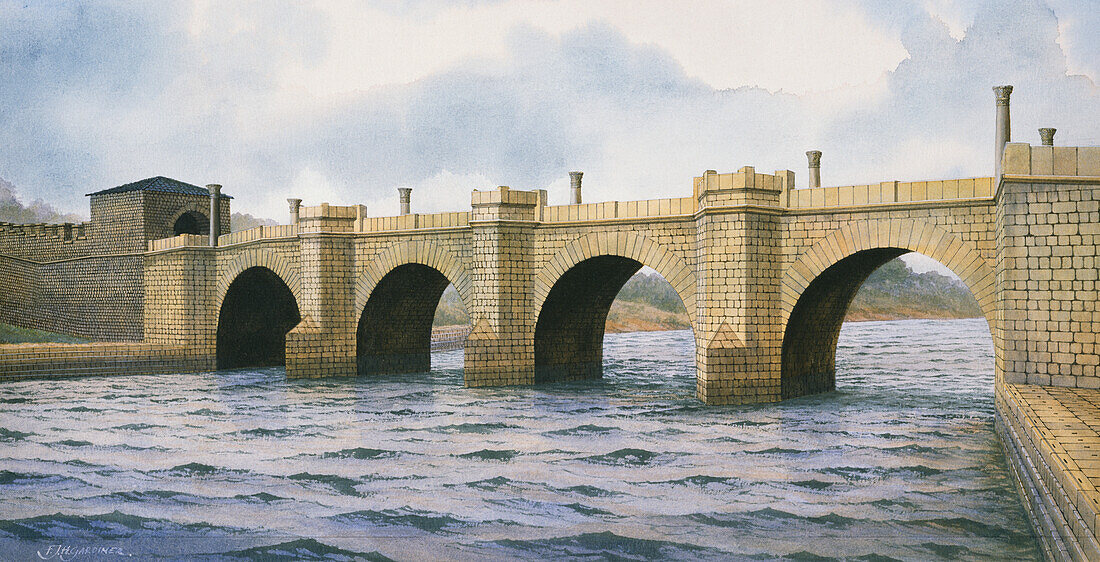 Hadrian's Wall Chesters Bridge Abutment, illustration