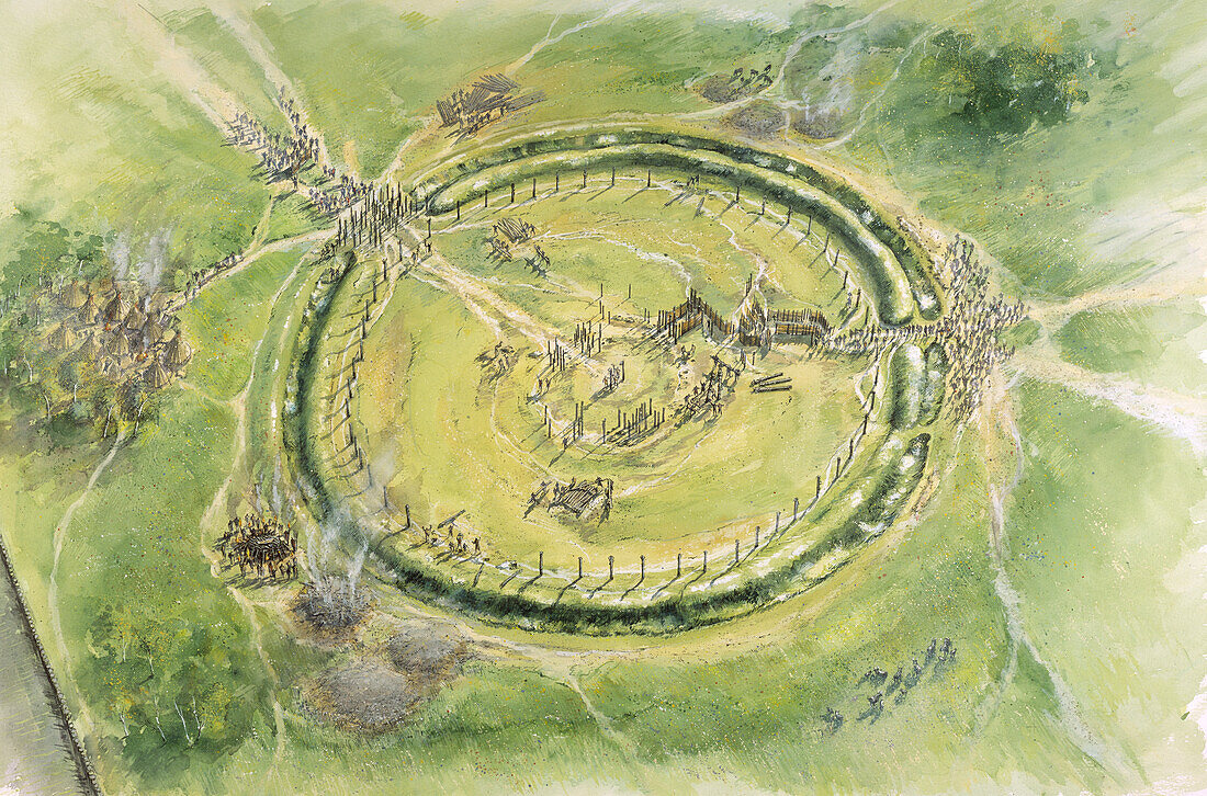Stonehenge Phase 2, c27th century BC, illustration