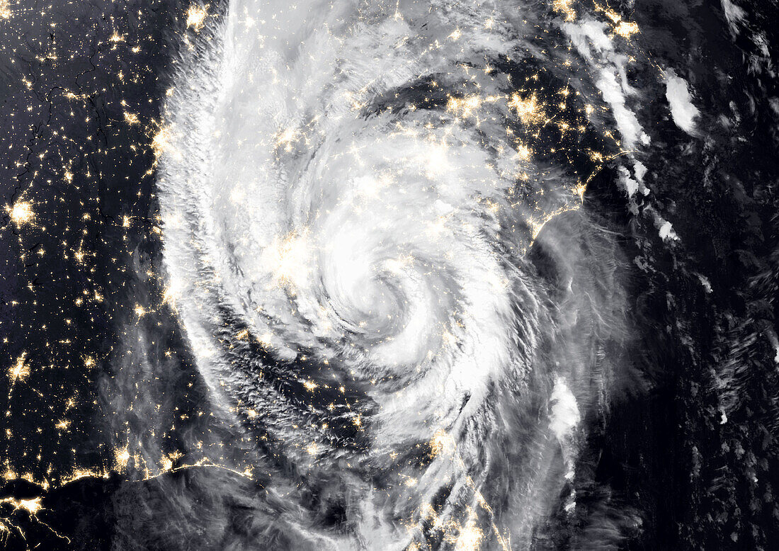 Hurricane Michael over North Carolina, USA, satellite image