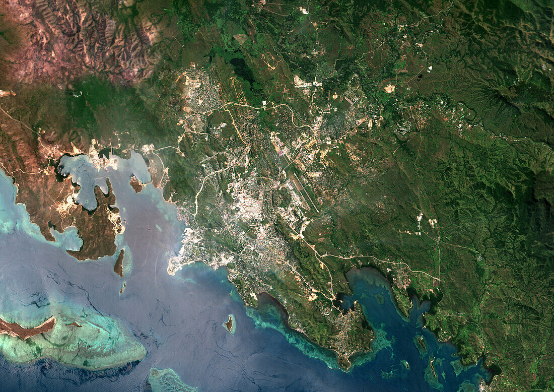 Port Moresby, Papua New Guinea, satellite image