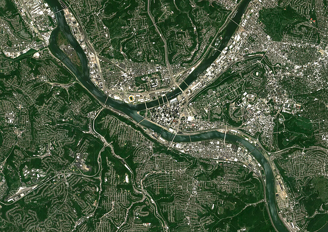 Pittsburgh, Pennsylvania, USA, satellite image