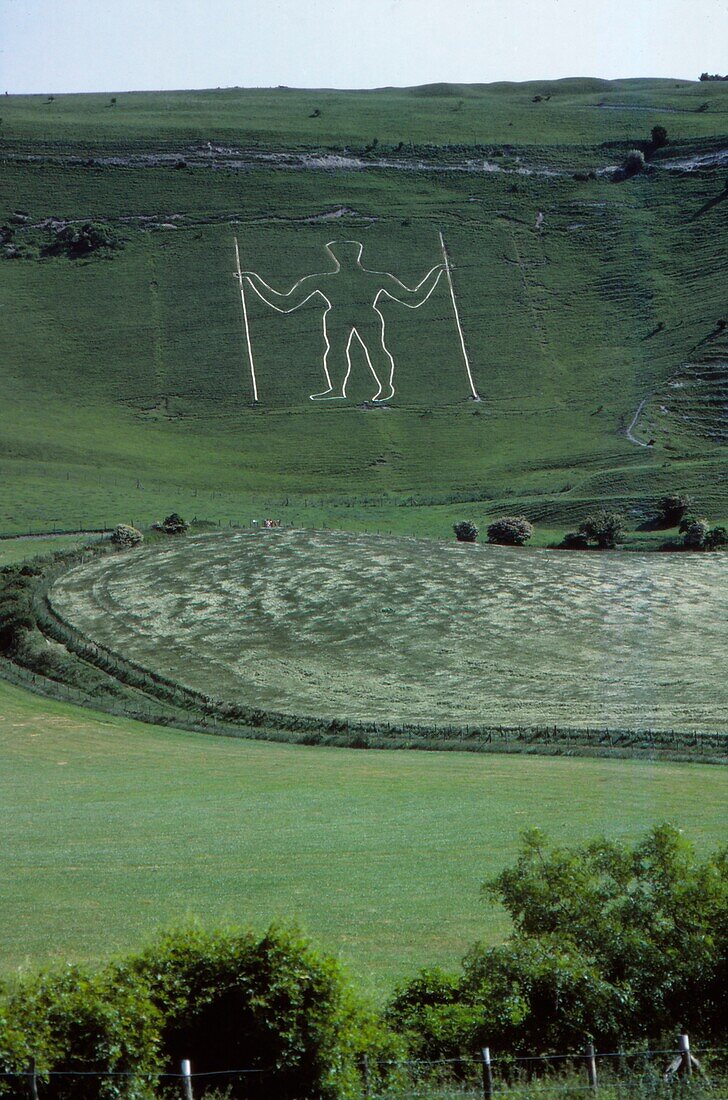 Long man of Wilmington on South Downs, Sussex, UK