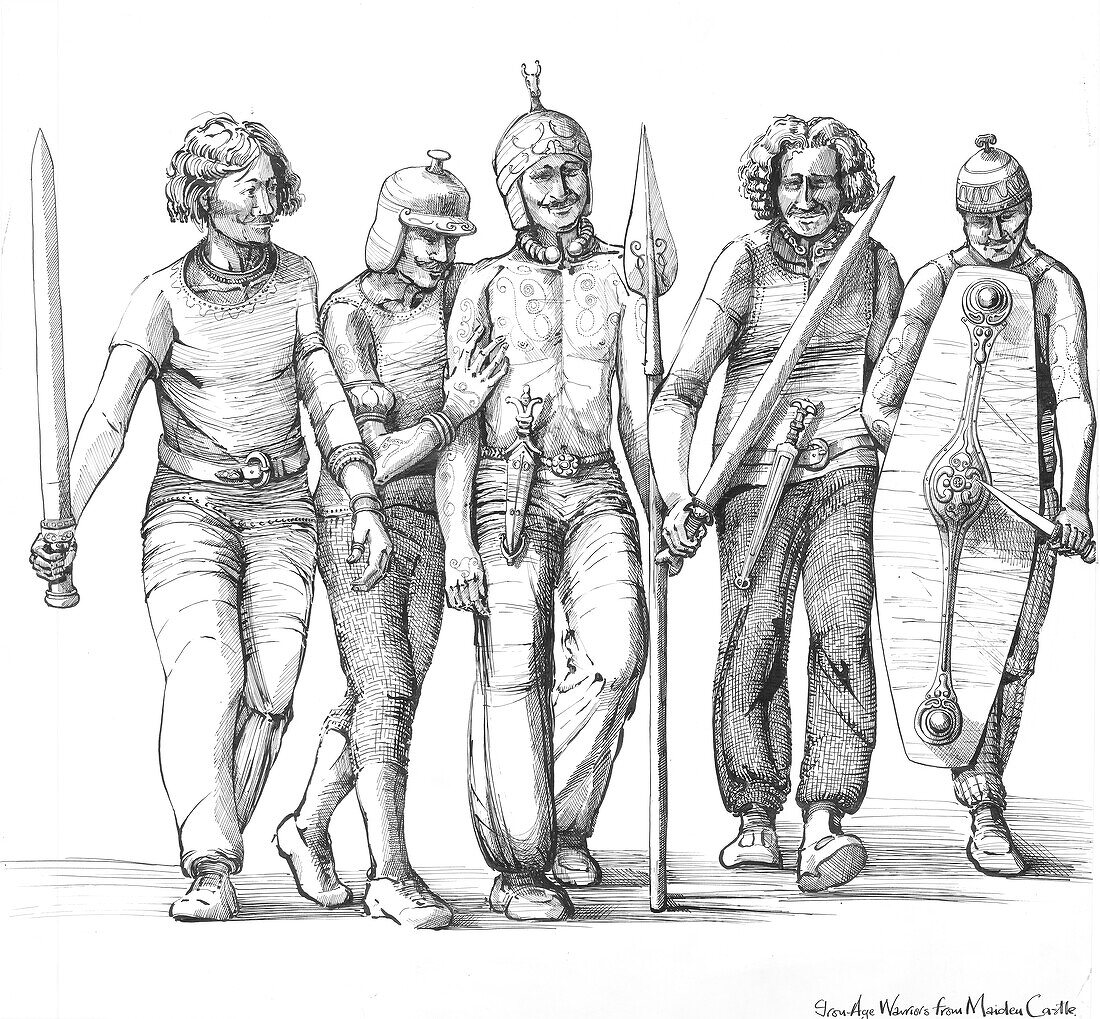 Iron Age warriors, Prehistory, illustration