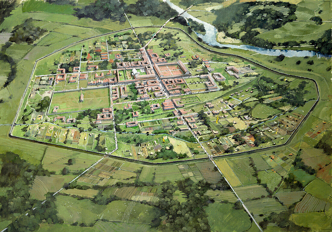Wroxeter Roman City, c3rd century, illustration