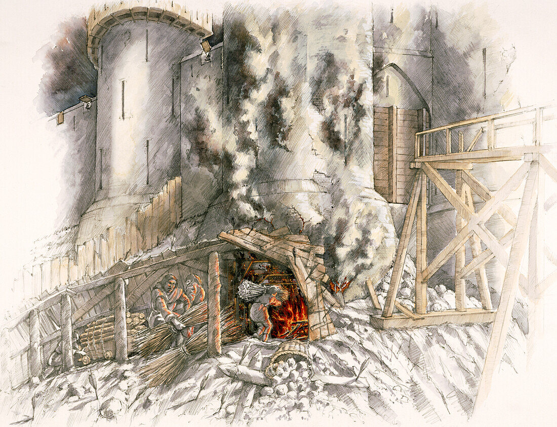 Dover Castle siege, 1216, illustration