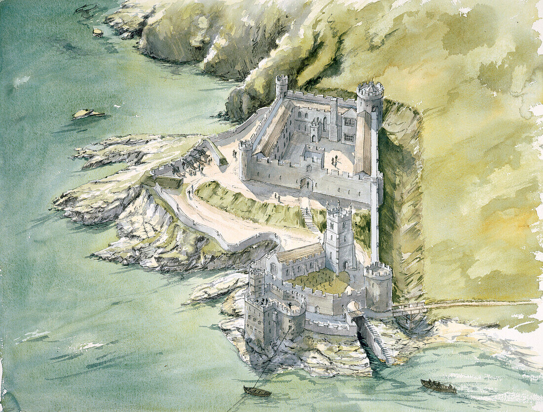 Dartmouth Castle, c1550, illustration