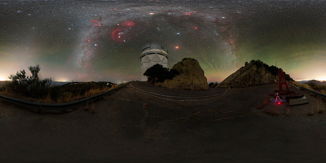 Kitt Peak National Observatory during a lunar eclipse