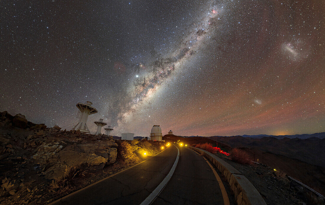 Road at night, La Silla, Chile