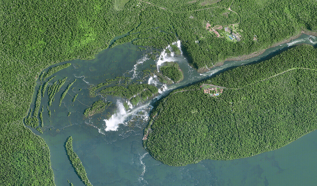 Iguazu Falls, satellite image