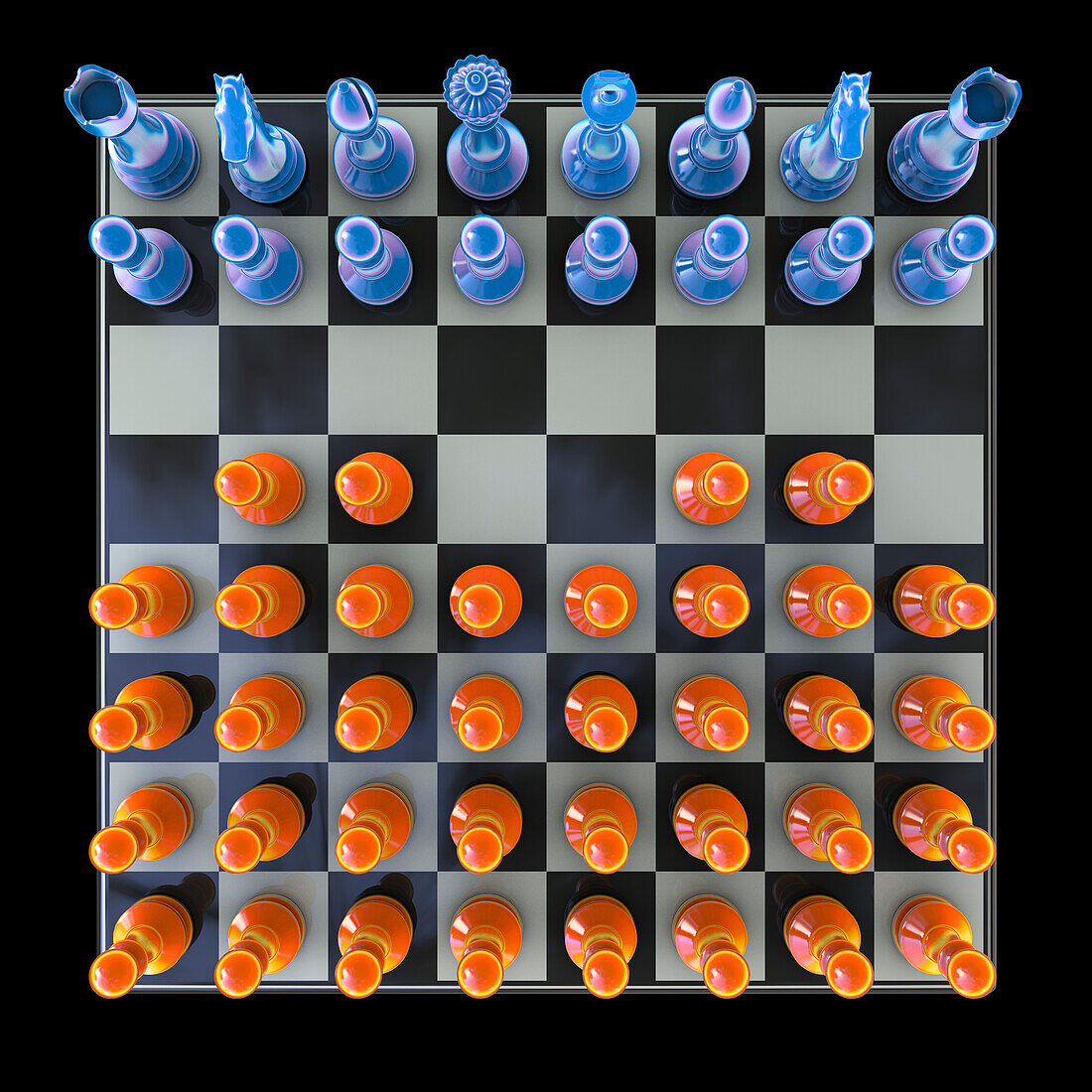 Horde variant of chess, illustration