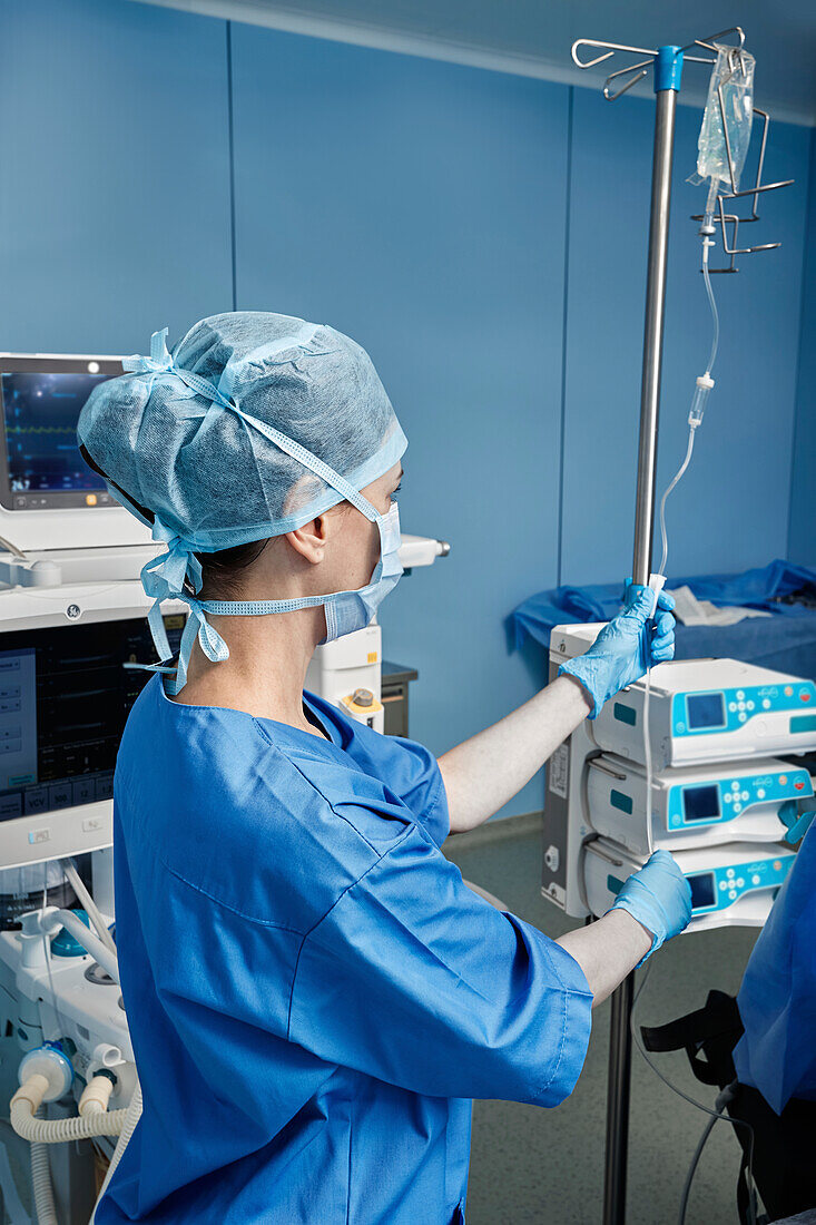 Adjusting IV during surgery