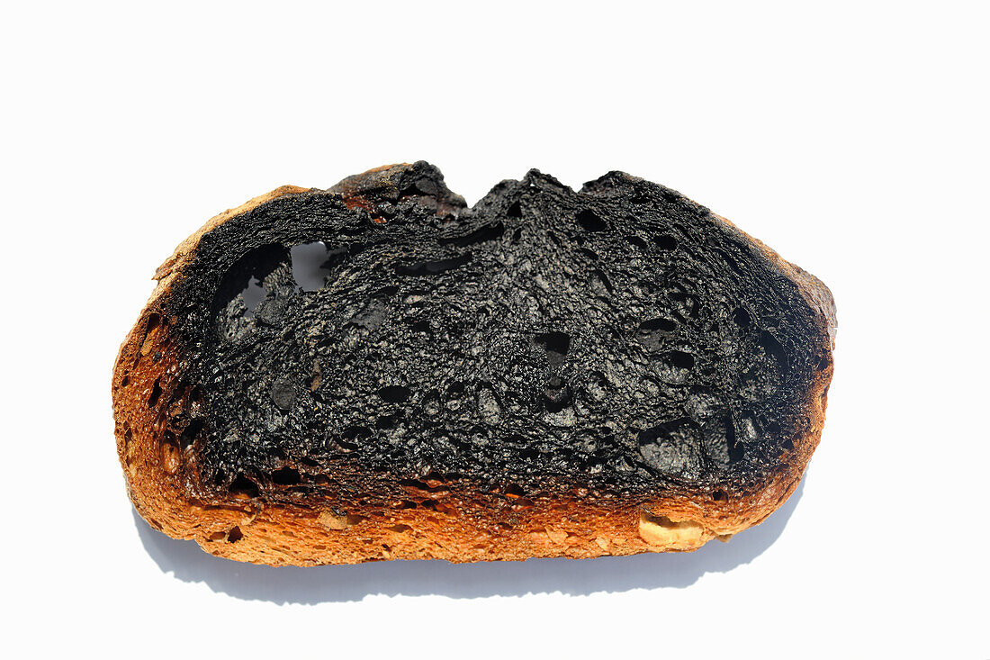 Burnt slice of bread